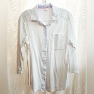 Lands’End white button down knit top